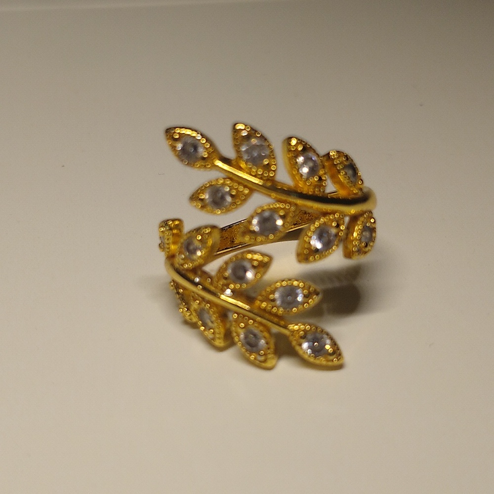 Gold-plated Leaf ring